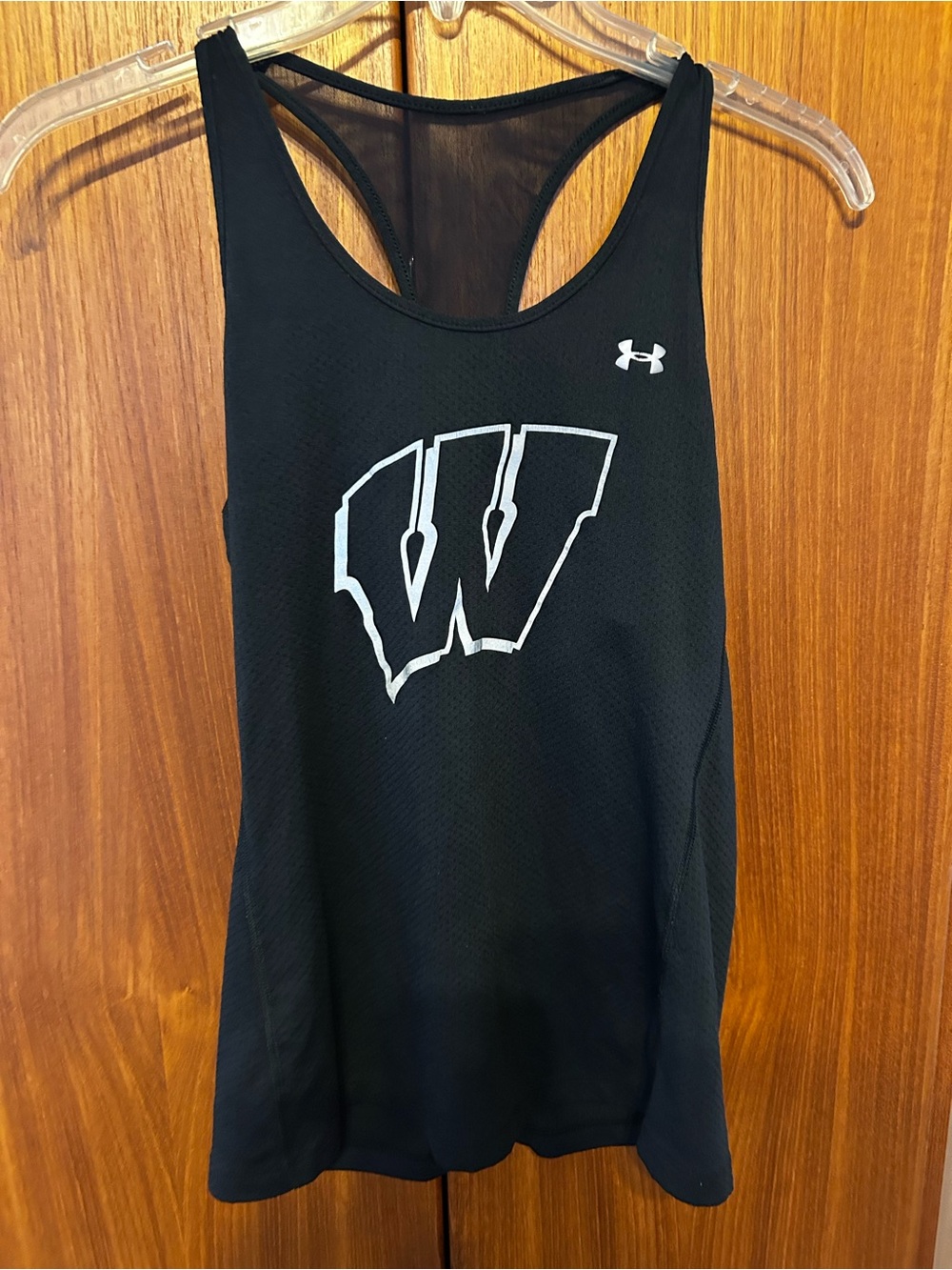Under Armour Black Racerback Tank with White 'W' Logo